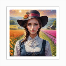 Girl In A Hat Art Print