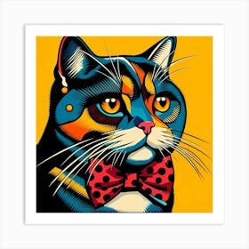 Cat With Bow Tie Art Print