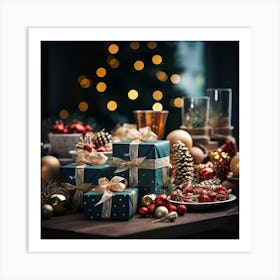 Elegant Christmas Gift Boxes Series019 Art Print