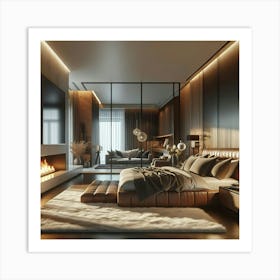 Modern Bedroom Design 1 Art Print