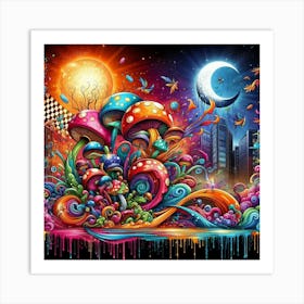 Psychedelic Mushrooms 48 Art Print