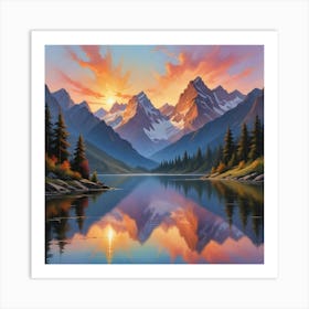 Sunrise Over The Mountains Art Print