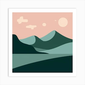 Landscape With Mountains 1 Art Print