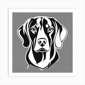 Beagle Dog, Black and white illustration, Dog drawing, Dog art, Animal illustration, Pet portrait, Realistic dog art Art Print
