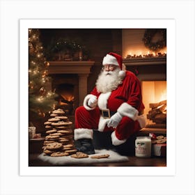 Santa Claus With Cookies 13 Art Print