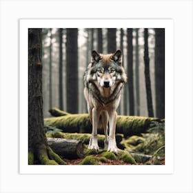 Wolf In The Forest 46 Art Print