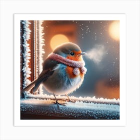 Robin In Winter Art Print