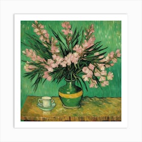 Pink Flowers In A Vase 1 Art Print