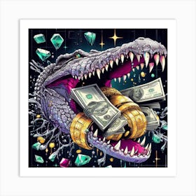 Crocodile Money Art Print