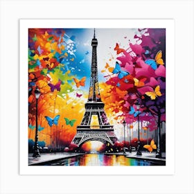 Paris With Butterflies 29 Art Print