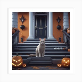 Halloween Cat 17 Art Print