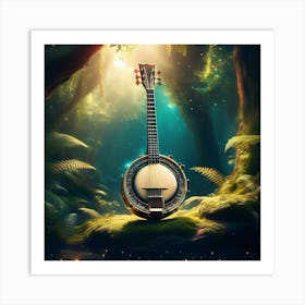 Banjo In The Forest 2 Art Print