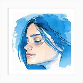 Watercolor Portrait Of A Woman 2 Art Print