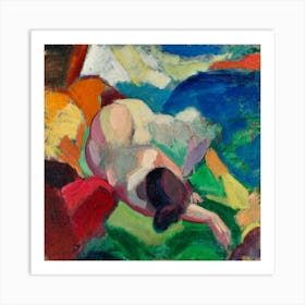 Nude Laying On The Grass Art Print