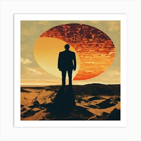 Man Standing On A Rock Art Print