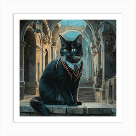 Black Cat In Met By Jaron Su Art Illustration Pain Mlyjcsxysok Bi40vjmv4g Osnmp1orqkih1eknxcyedq Art Print