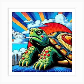 Turtle Smoking A Cigarette Art Print