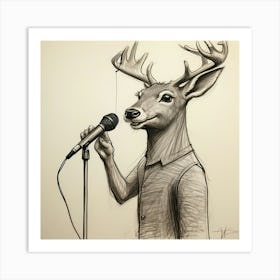 Deer Singing 4 Art Print