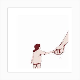 Child Holding Parent Art Print