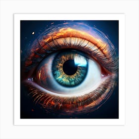 Firefly Eye, Pupil, Alien Head, Ufo, Staring, Surreal, Sci Fi, Extraterrestrial, Detailed, Imaginati (3) Art Print