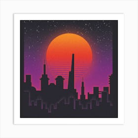 Sunset Citya Scape Art Print