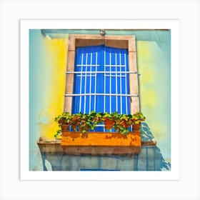 Window Lisbon Portugal In The Style Of Matisse Art Print Art Print