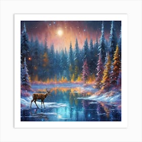 Forest by Moonlight Art Print