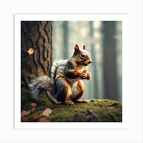 Squirrel In The Forest 242 Art Print