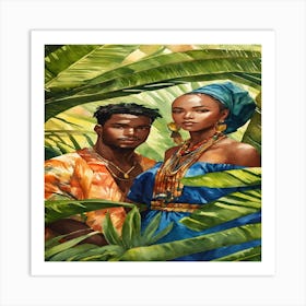 Couple In The Jungle Art Print