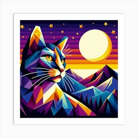 Nectar Low Poly Cat Art Print