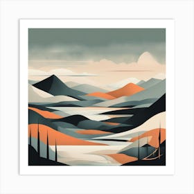 Abstract Landscape art print Art Print