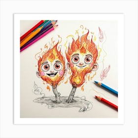 Fire And Ice 1 Art Print