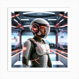 Futuristic Man In Futuristic Suit 45 Art Print