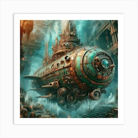 Steampunk Submarine 2 Art Print