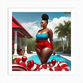 Woman In A Bikini Art Print