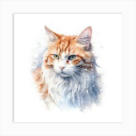 Carmel Snow Cat Portrait 2 Art Print