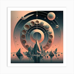 Visually captivating simple geometric artwork, 7 Art Print