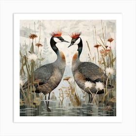 Bird In Nature Grebe 4 Art Print