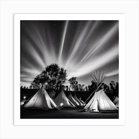 Teepees At Night 20 Art Print