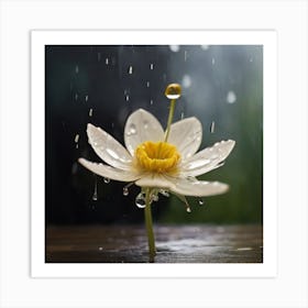 Lotus Flower In The Rain 1 Art Print