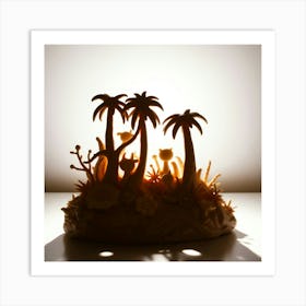 Shadow Of Palm Trees Art Print