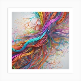 Abstract Colorful Wires 2 Art Print