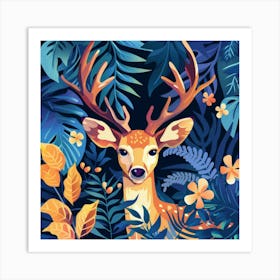 Deer In The Forest 5 Art Print