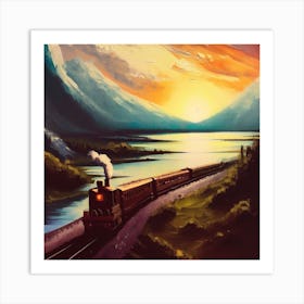 Train On The Tracks Art Print