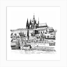 A Prague Castle In Prague Hand Drawn Sketch Illu 1720028371 3 Art Print