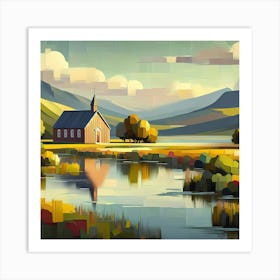 Church By The Lake Art Print