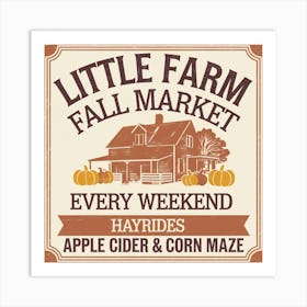 Little Farm Fall Market Art Print