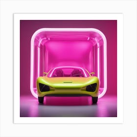 Furniture Design, Tall Car, Inflatable, Fluorescent Viva Magenta Inside, Transparent, Concept Produc (1) Art Print