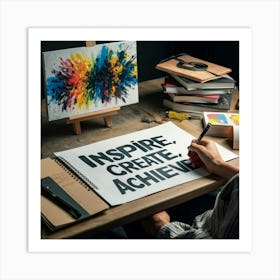 Inspire Create Achieve 3 Art Print