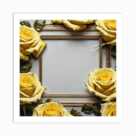 Yellow Roses Frame Art Print